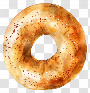 Bagel Illustration - Watercolor Bagel Illustration For Food Concepts Transparent PNG