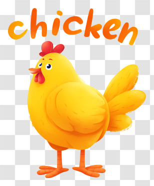 Chicken Logo - Chubby Yellow Chicken Cartoon Transparent PNG