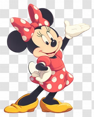 Minnie Mouse - Playful Cartoon Mouse In Red Polka Dot Dress Transparent PNG