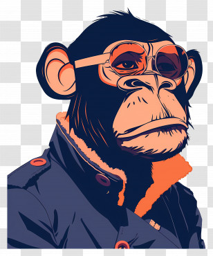 Monkey - Cool Monkey In Stylish Outfit Illustration Transparent PNG