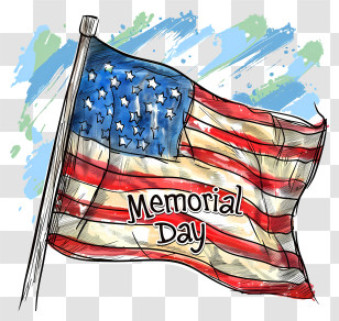 Memorial Day - Patriotic American Flag For Memorial Day Transparent PNG
