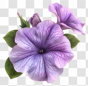 3d Flower - Beautiful Purple Petunia Flower Transparent PNG