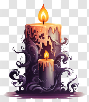 Swirling Wax - Burning Candles Illustration Transparent PNG