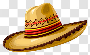 Straw Hat - Traditional Mexican Sombrero Hat Transparent PNG