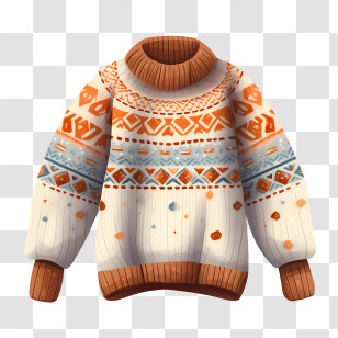 Christmas Sweater - Stylish Knitted Sweater With Winter Patterns Transparent PNG