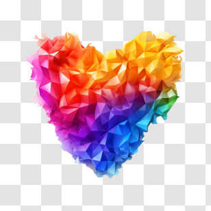 Proud - Colorful Abstract Rainbow Heart Design Transparent PNG