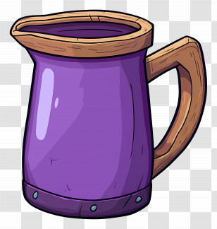 Milk Jug - Purple Pitcher With Wooden Handle Transparent PNG