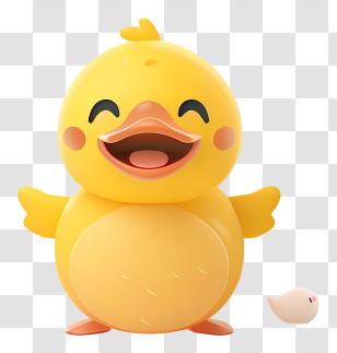 Cartoon Baby Duck - Happy Yellow Duck Cartoon Transparent PNG