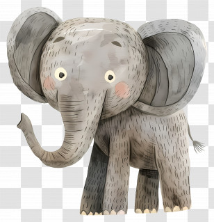 Cartoon Elephant - Adorable Baby Elephant Illustration Transparent PNG