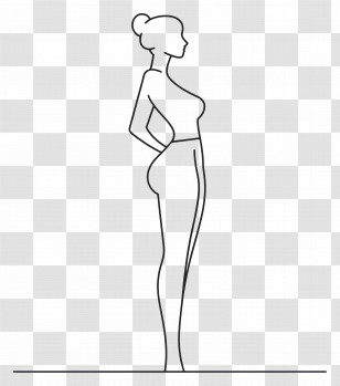 Female Figure - Elegant Woman Silhouette Line Art Transparent PNG