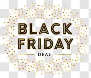 Black Friday Deal - Black Friday Gold Confetti Badge Transparent PNG