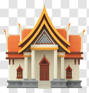 Traditional Thai Temple - Traditional Thai Temple Illustration Transparent PNG
