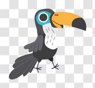 Bird Parrot - Cute Cartoon Toucan With Vibrant Beak Transparent PNG