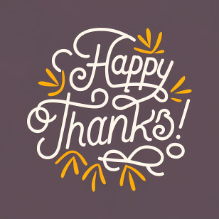 Happy Thanksgiving - Happy Thanks Typography Holiday Design Transparent PNG