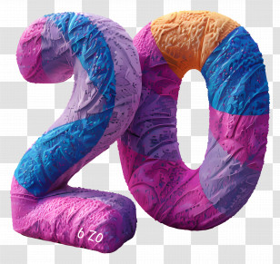 Number 20 - Colorful Number 20 Design Transparent PNG