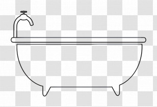 Bathtub - Outline Of A Bathtub Transparent PNG