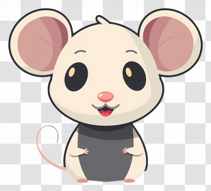 Cute Mouse - Adorable Cartoon White Mouse Design Transparent PNG