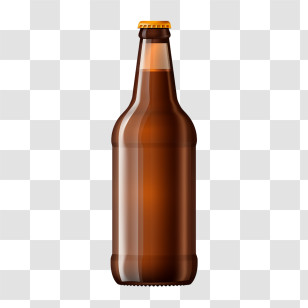 Beer Bottle - Brown Glass Beverage Bottle Design Transparent PNG