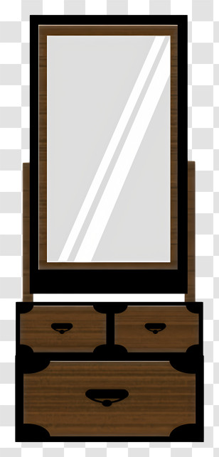 Icon - Wooden Dresser With Mirror Transparent PNG