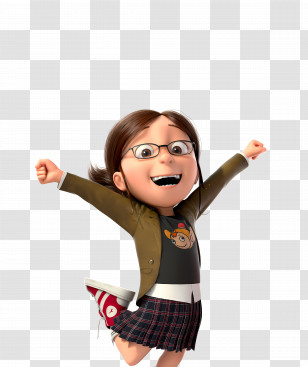 Despicable Me 2 - Excited Girl Jumping Transparent PNG