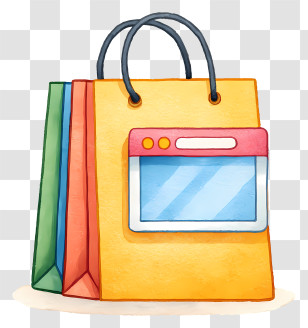 Online Shop Icon - Colorful Shopping Bags Illustration Transparent PNG
