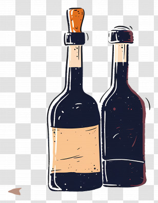 Vintage Bottle - Illustration Of Wine Bottles For Beverage Design Transparent PNG