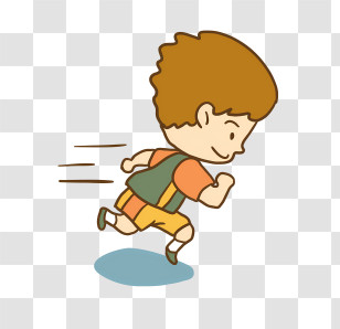 Sports - Running Boy Cartoon Illustration Transparent PNG