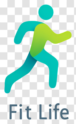 Fit Life Logo - Green Running Fitness Logo Transparent PNG