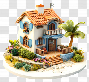 3d Vacation Home - Small Cute Doodle House Transparent PNG