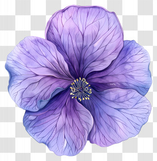 Violet Flower - Vibrant Purple Flower Illustration Transparent PNG