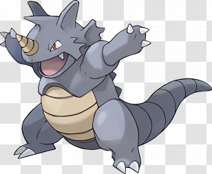 Rhydon - Gray Dinosaur Creature In Prehistoric Land Transparent PNG