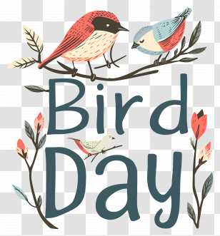 Bird Day - Artistic Bird Day Celebration Illustration Transparent PNG