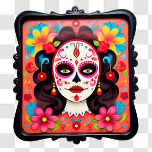 Day Of The Dead
 - Colorful Sugar Skull Artwork For Day Of The Dead Transparent PNG