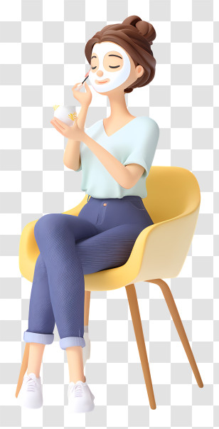 Woman Applying Facial Mask - Woman Applying Face Mask Illustration Transparent PNG