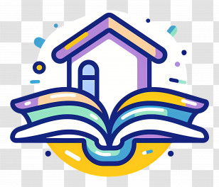 Book Logo - Open Book With House Illustration Transparent PNG
