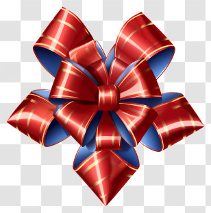 Red And Blue Bow - Red Decorative Ribbon Bow Design Transparent PNG