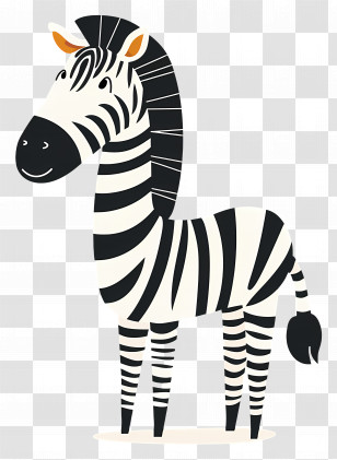 Cartoon Zebra - Cartoon Zebra Illustration With Black And White Stripes Transparent PNG