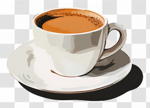 Drinking Coffee - Coffee Cup Illustration With Foam Transparent PNG