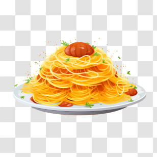 Spaghetti - Spaghetti Pasta Dish With Herbs And Sauce Transparent PNG