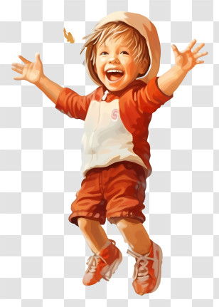 Smiling Boy - Happy Child Jumping With Joy Transparent PNG