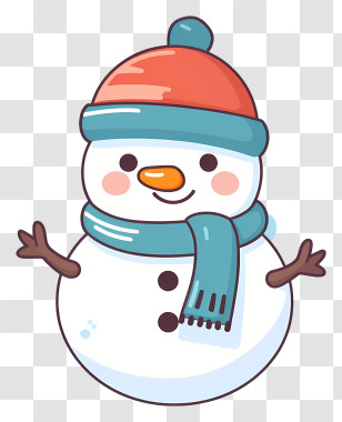 Snowman - Smiling Snowman Cartoon For Winter Holidays Transparent PNG