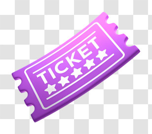 Icon - Purple Event Ticket With Stars Transparent PNG