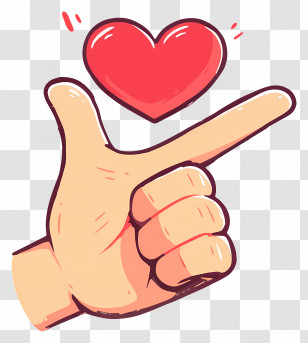 Finger - Hand With Heart Gesture Illustration Transparent PNG