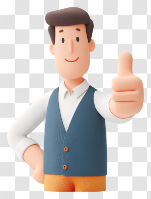 Man Giving Thumbs Up - Cartoon Man Giving Thumbs Up Transparent PNG