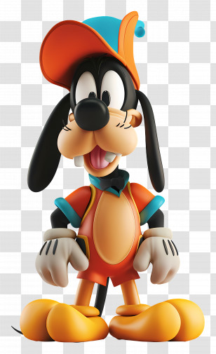 Goofy - Cartoon Dog Character In Colorful Outfit Transparent PNG