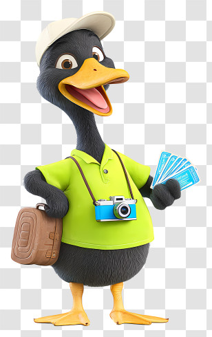 Goose Tourist - Happy Tourist Duck With Camera Transparent PNG