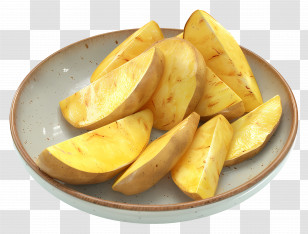 Potato Wedges - Golden Potato Wedges On A Plate Transparent PNG