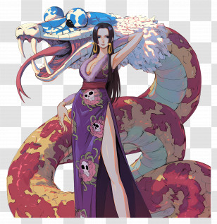 Boa Hancock - Graceful Woman With Serpent Transparent PNG