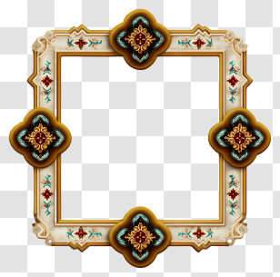 Islamic Border Frame - Ornate Decorative Frame Transparent PNG