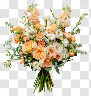 Wedding Flower Bouquet - Beautiful Flower Bouquet With Roses And Greenery Transparent PNG
